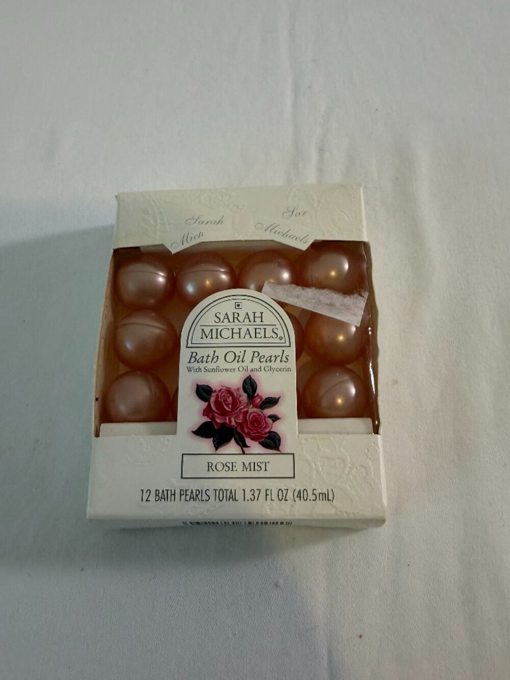 Sarah Michaels Rose Mist Bath Oil Pearls Vintage 12 Count Bath Beads Unused